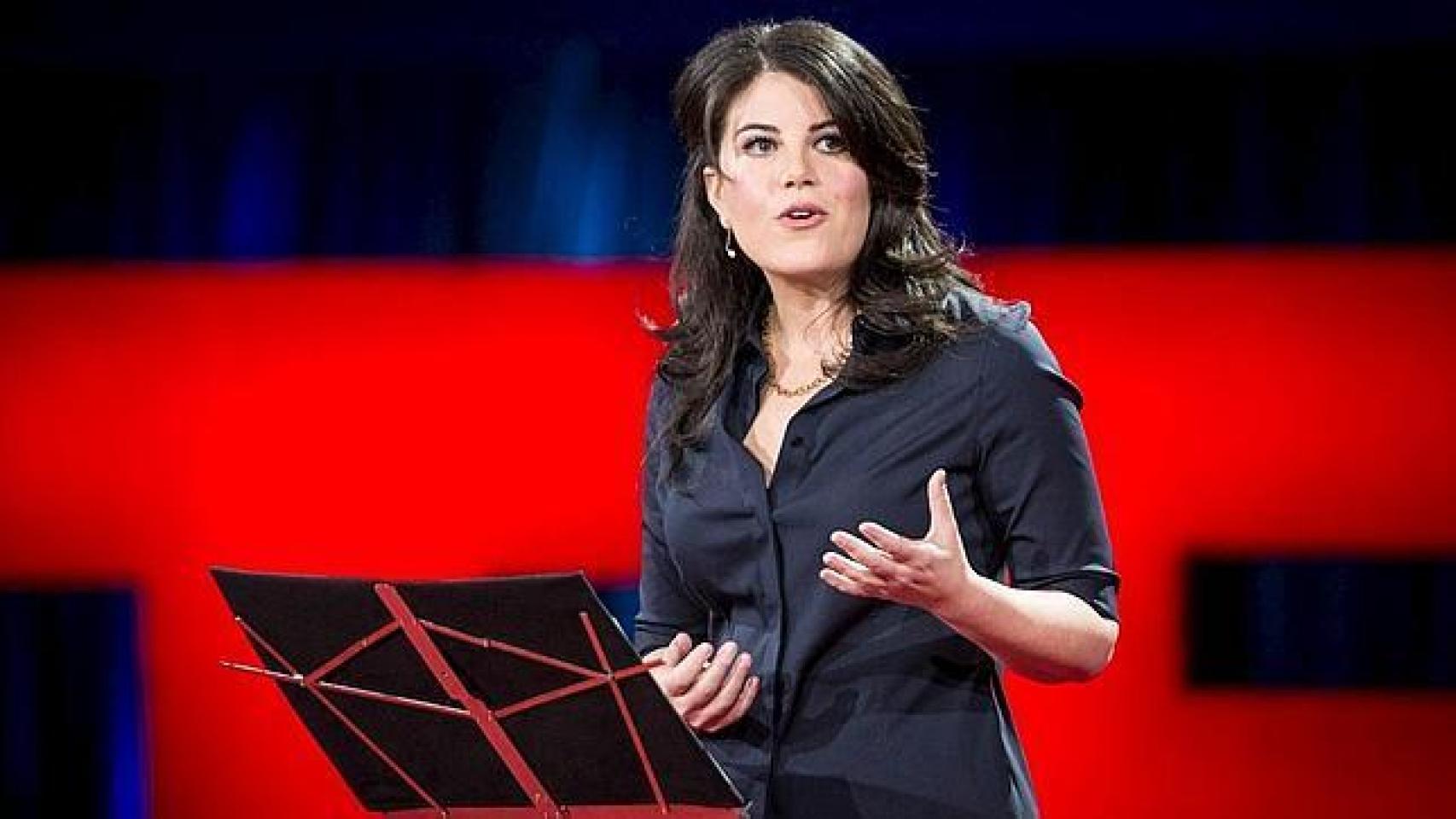 Mónica Lewinsky, durante uno de sus últimos discursos.