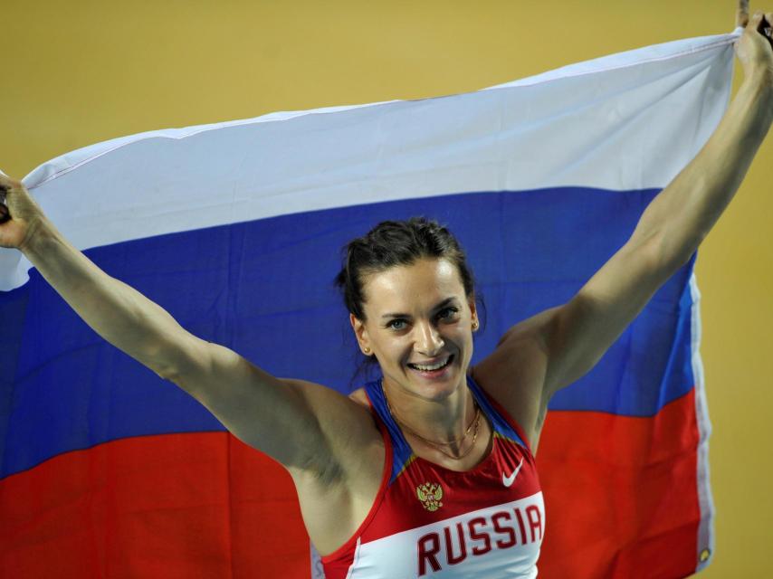 Isinbayeva en salto de pértiga.