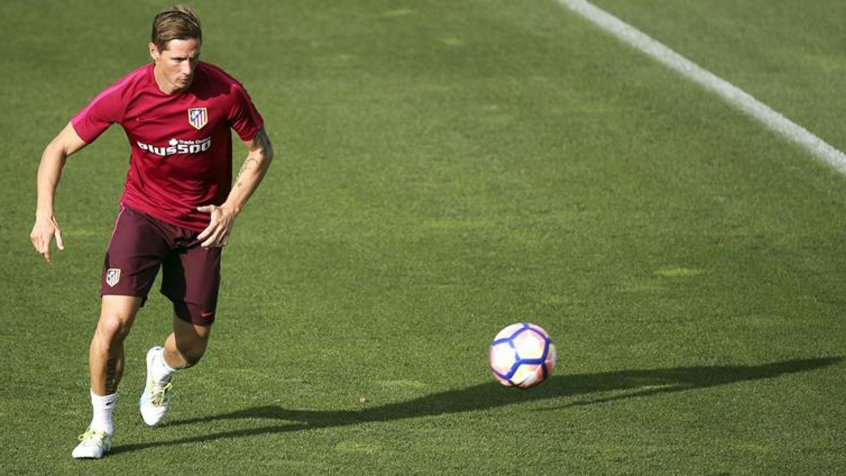 Fernando Torres, en pleno entrenamiento.
