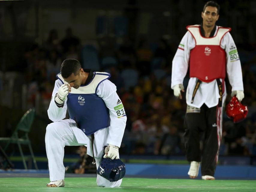 Taufatofua, después de su derrota en la categoría de -80 kg.