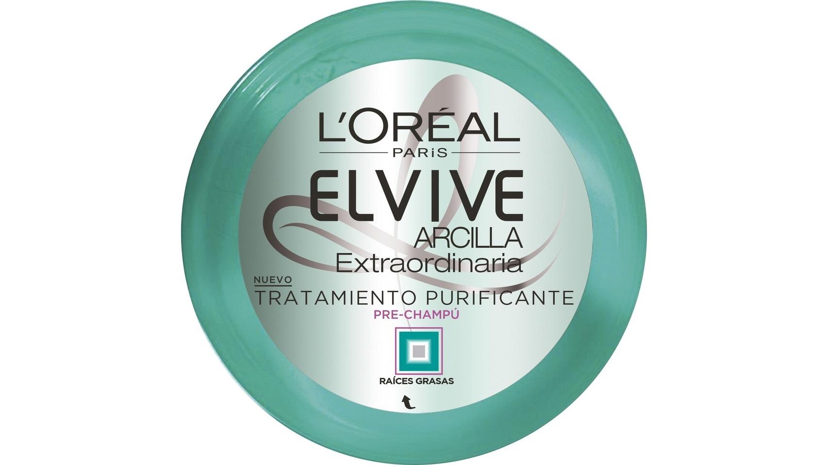 Elvive Arcilla Extraordinaria Tratamiento Purificante Pre-Champú de L´Oréal París.