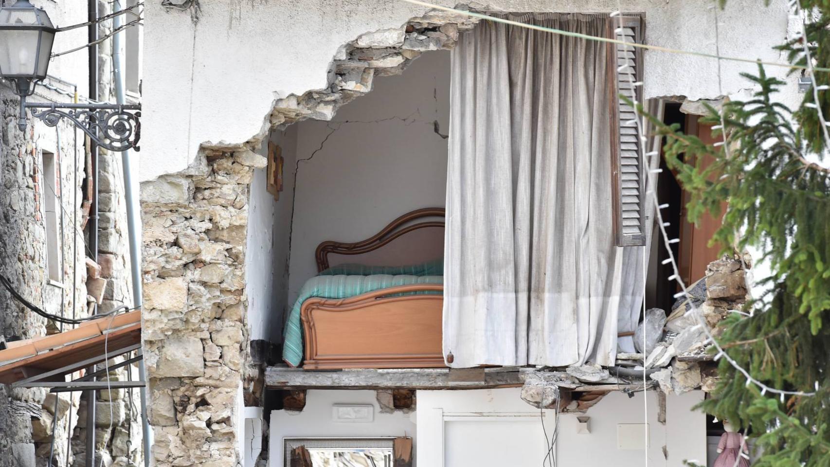 Un casa derruida en la zona de Arquata del Tronto.