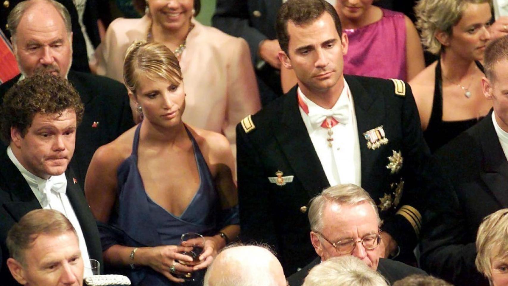 El entonces príncipe Felipe y Eva Sannum, en la boda de Haakon y Mette Marit.