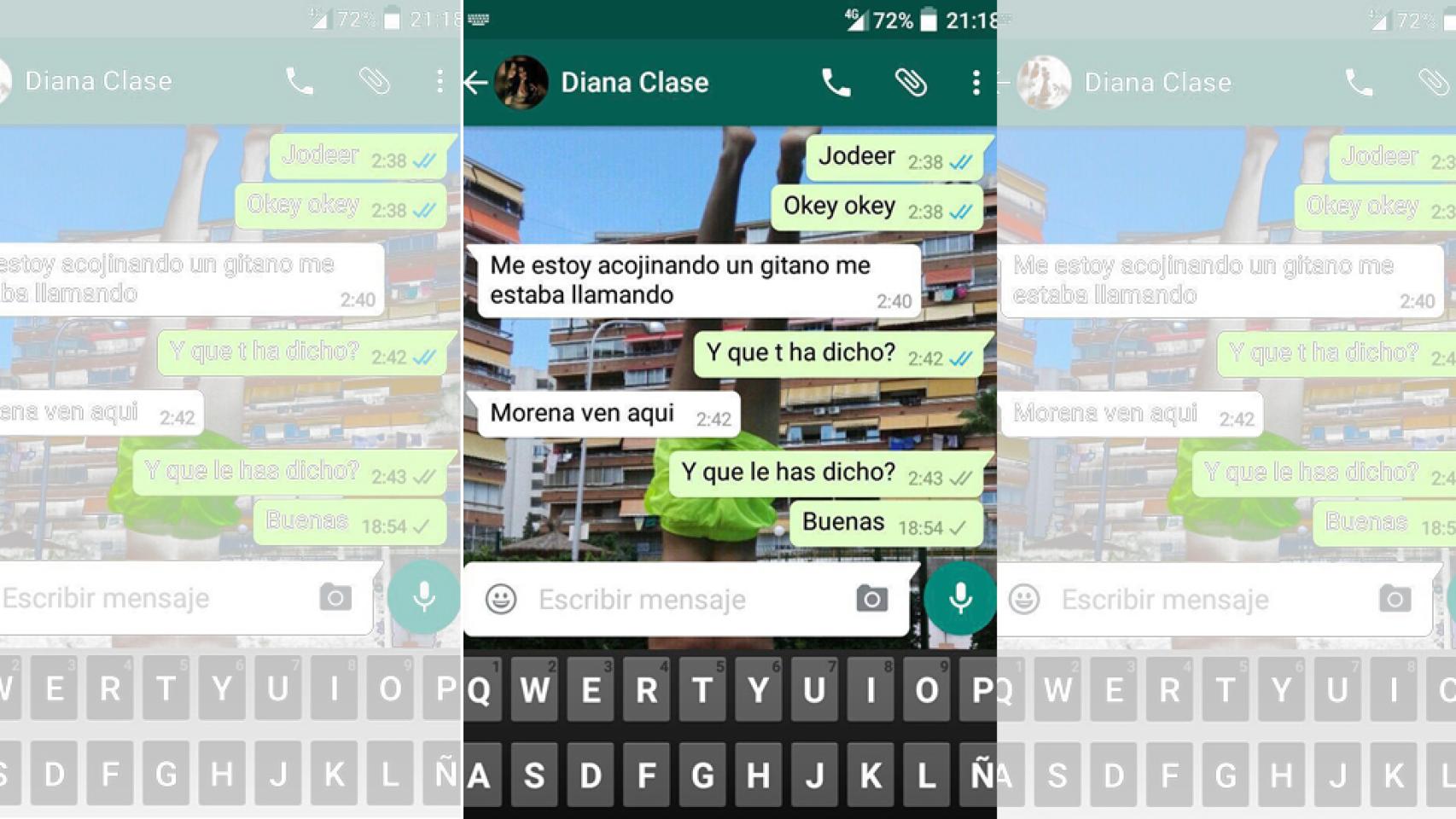 Los mensajes que Diana envió a su amiga la noche de su desaparición.