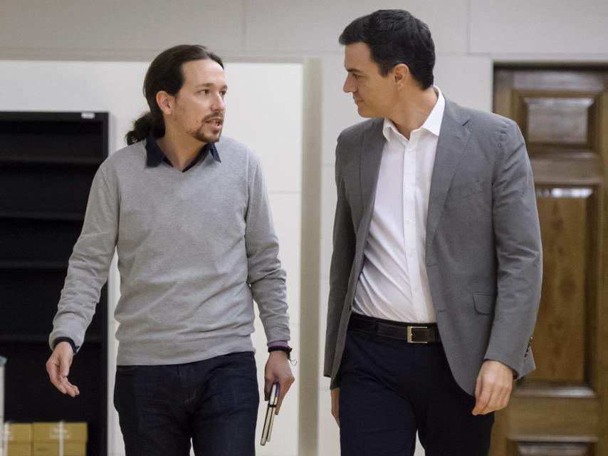 Pablo Iglesias y Pedro Sánchez en una imagen de archivo.