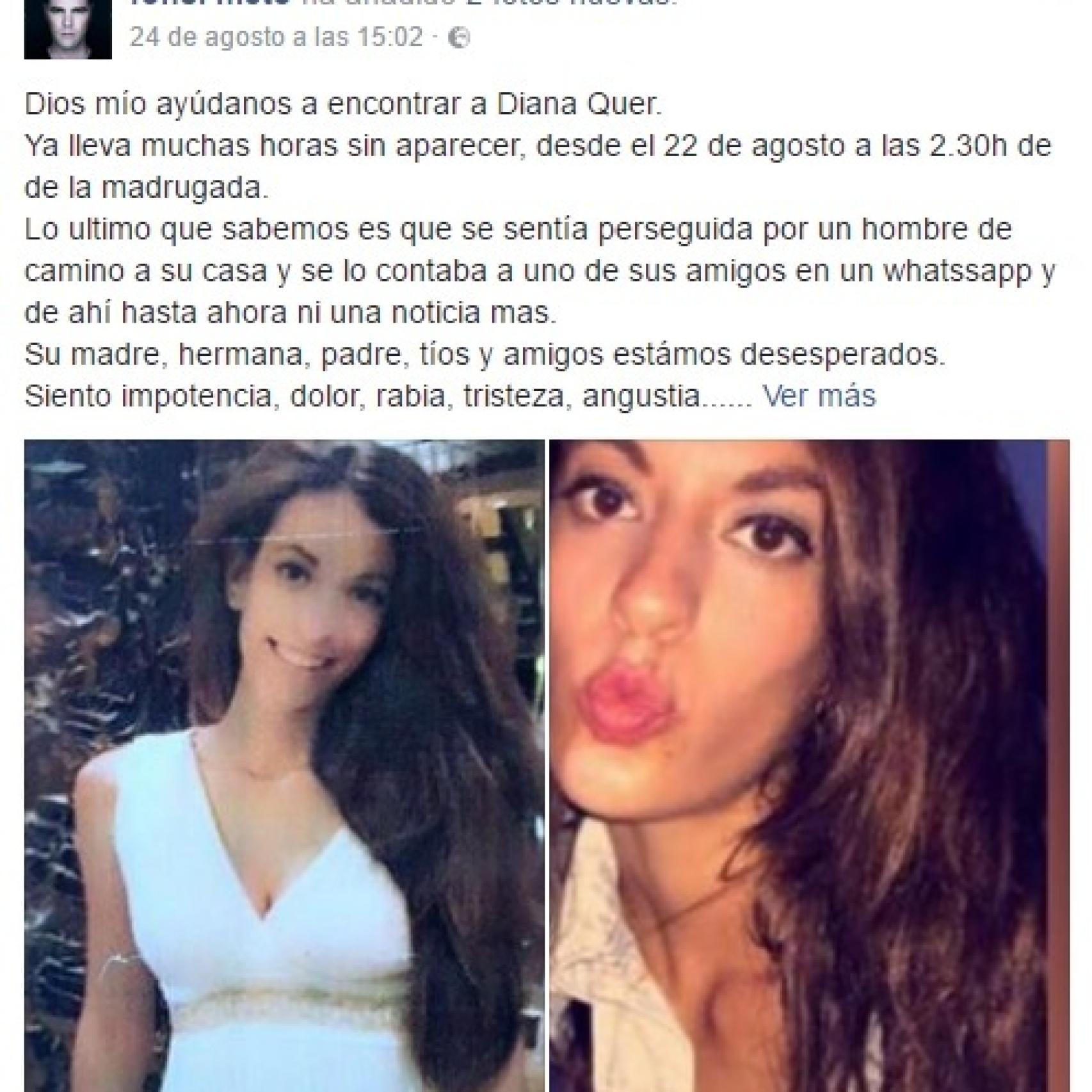 Fonsi Nieto ha hecho un llamamiento a sus seguidores para conseguir ayuda con la búsqueda.