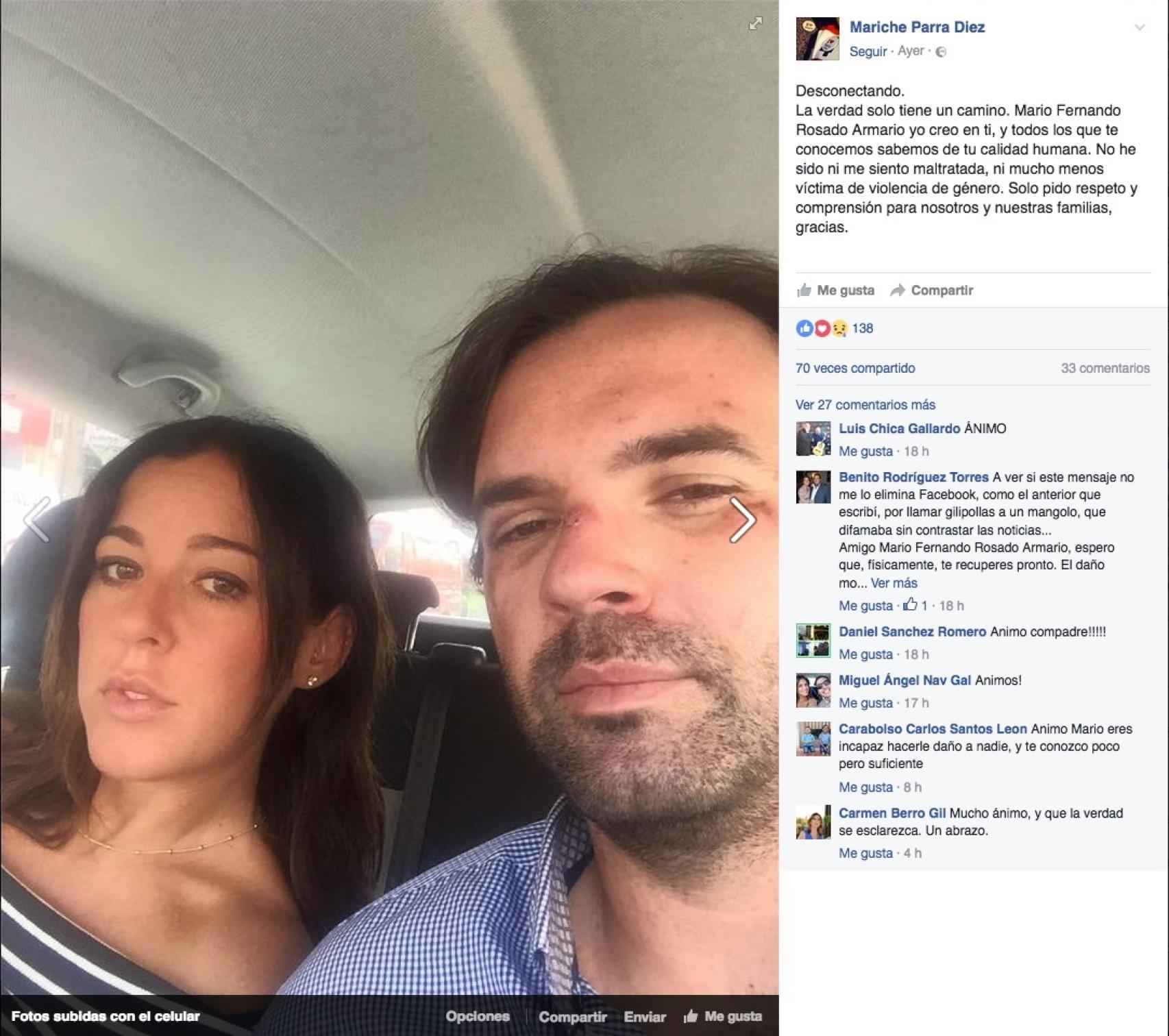 Captura de la publicación de Facebook.