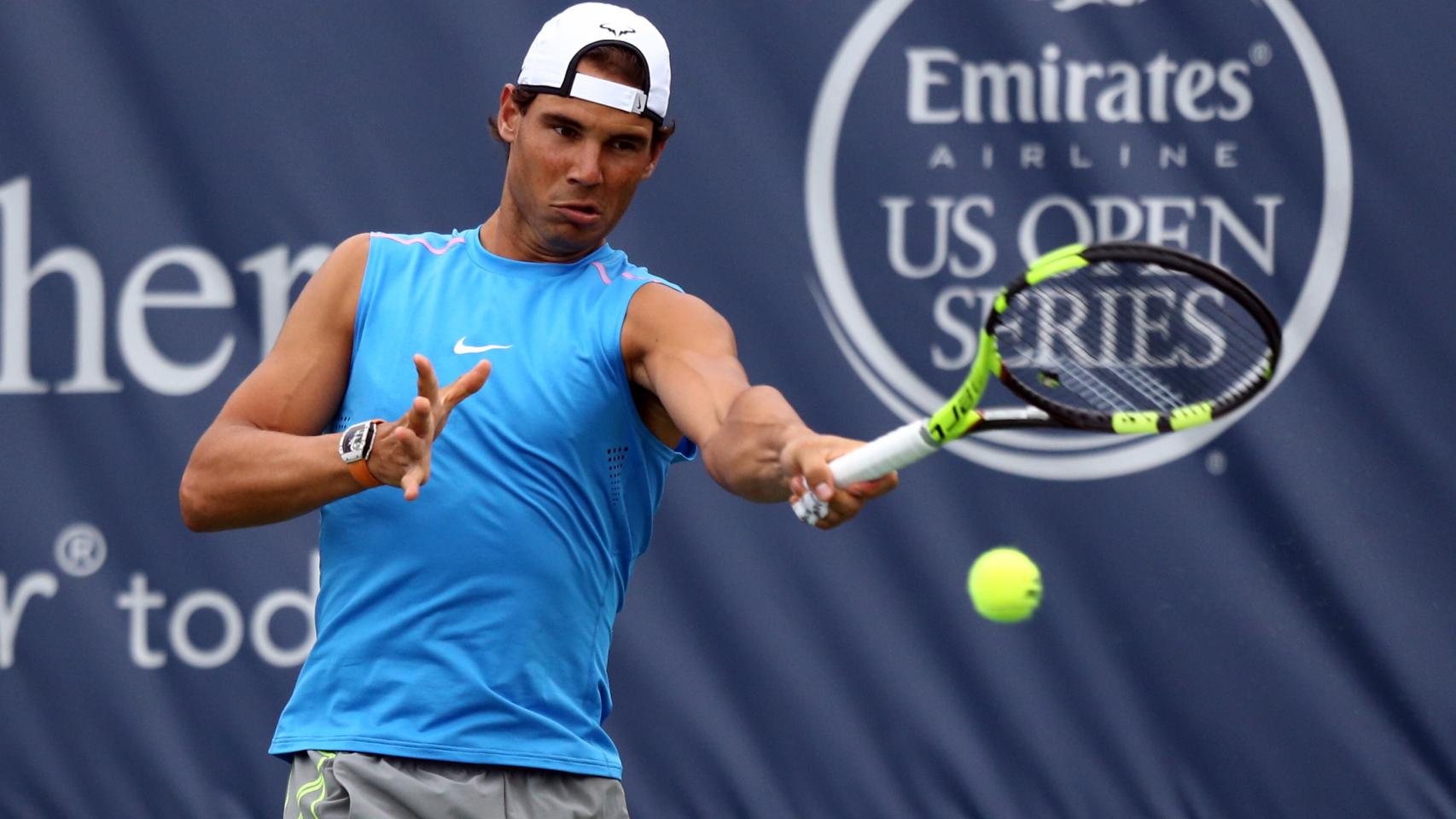 Rafa Nadal durante un entrenamiento.