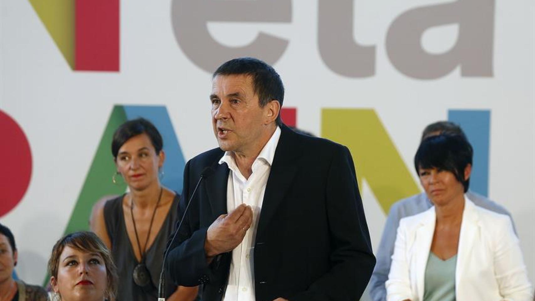 Arnaldo Otegi, durante un mitin en San Sebastián.