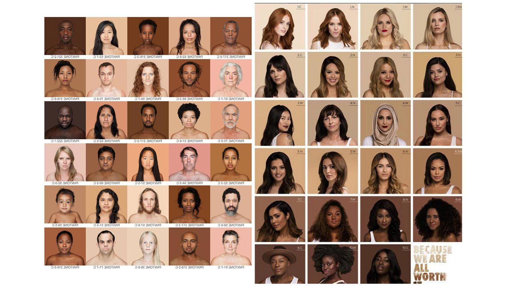 A la izquierda, el trabajo de Dass; a la derecha, la campaña de L'Oreal.