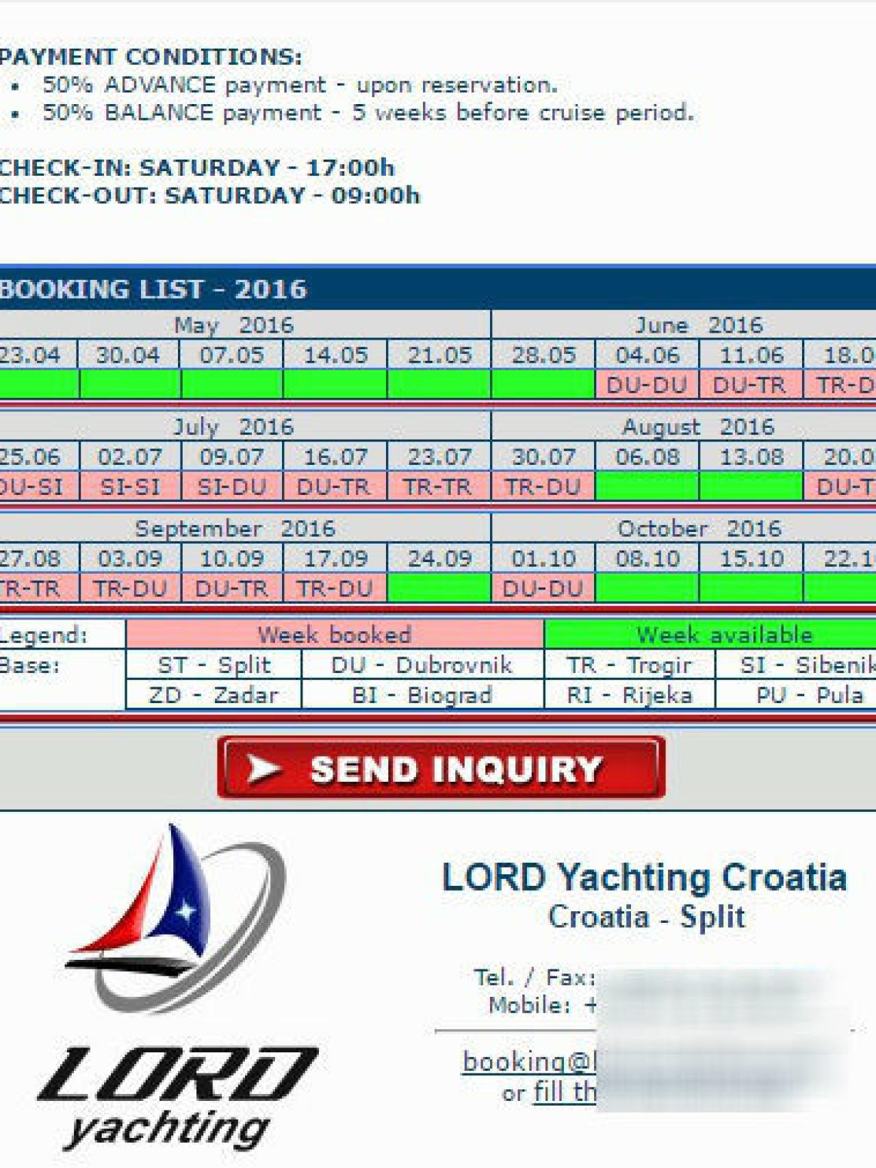 En el calendario se aprecia que la semana del 13 al 20 está disponible para el alquiler.