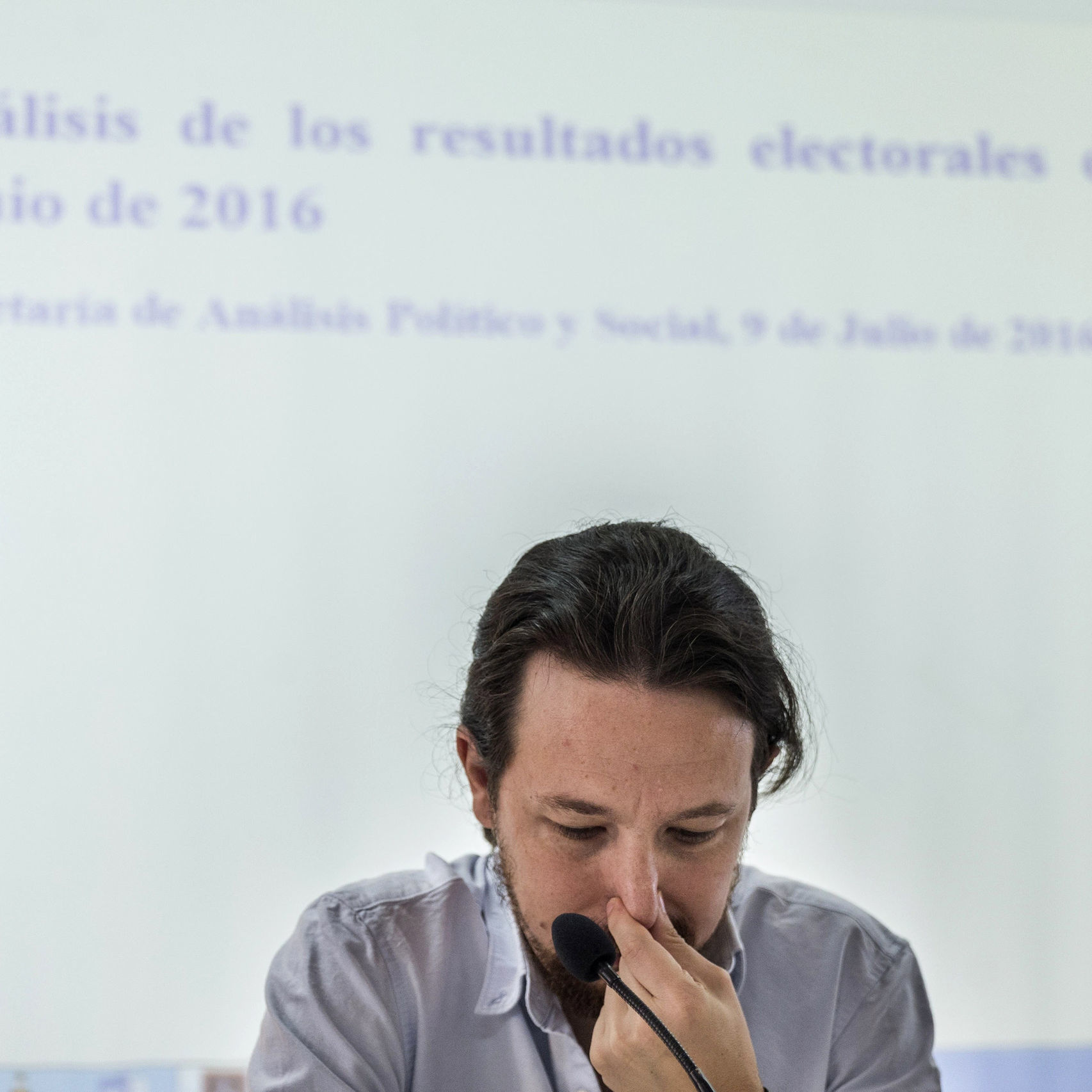 Pablio Iglesias en la reunión del Congreso Ciudadanos.