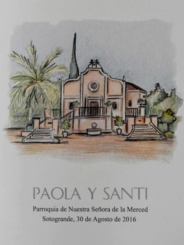 Detalle de la invitación de boda.