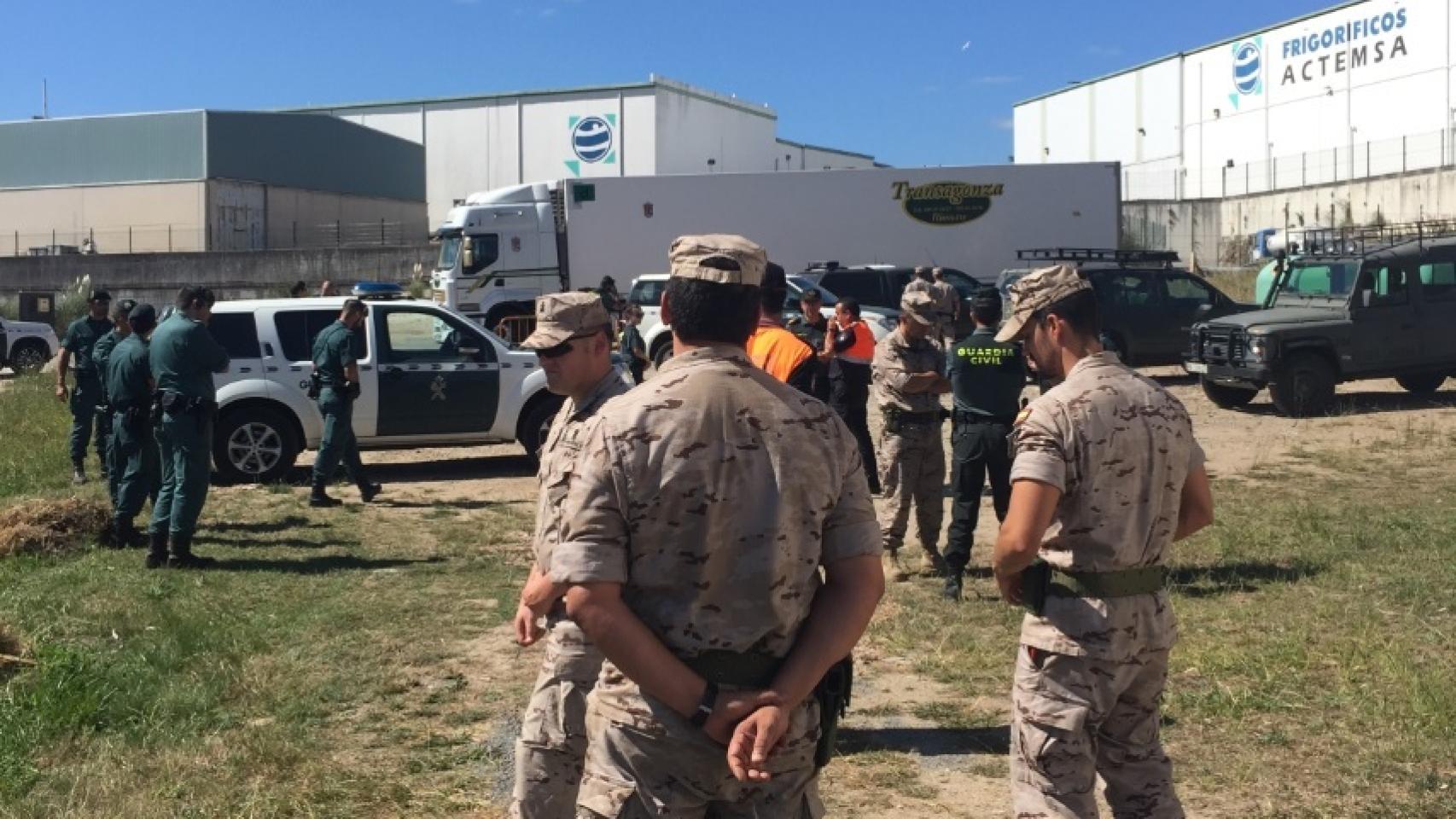 Efectivos de la Infantería de Marina en el operativo de búsqueda de Diana Quer.