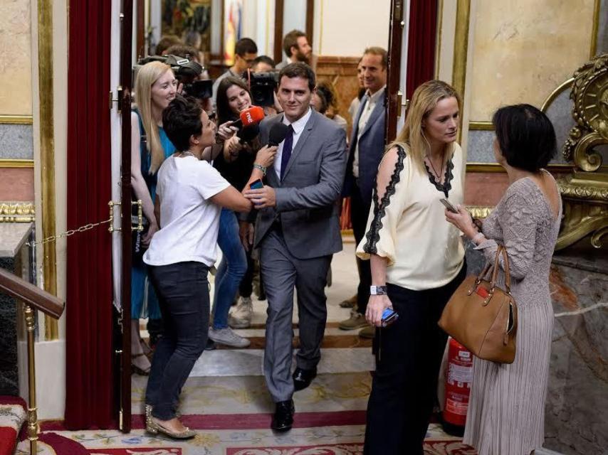 Albert Rivera saliendo este viernes del Congreso