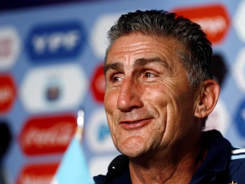 Bauza en su presentación con Argentina.