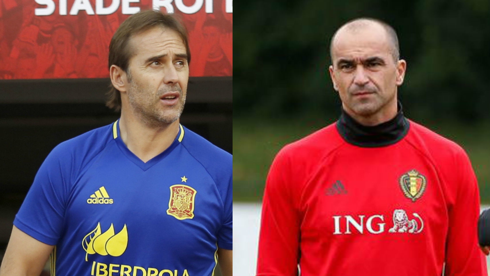 Lopetegui (a la derecha) y Roberto Martínez (a la izquierda).