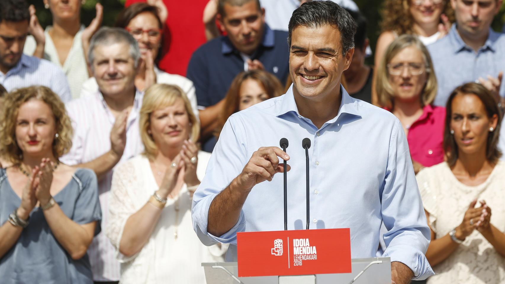 Pedro Sánchez, en el acto celebrado en San Sebastián.