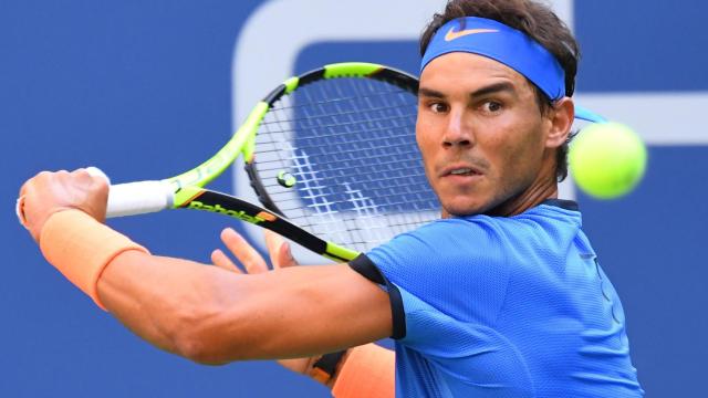 Rafa Nadal durante su encuentro ante Lucas Pouille.