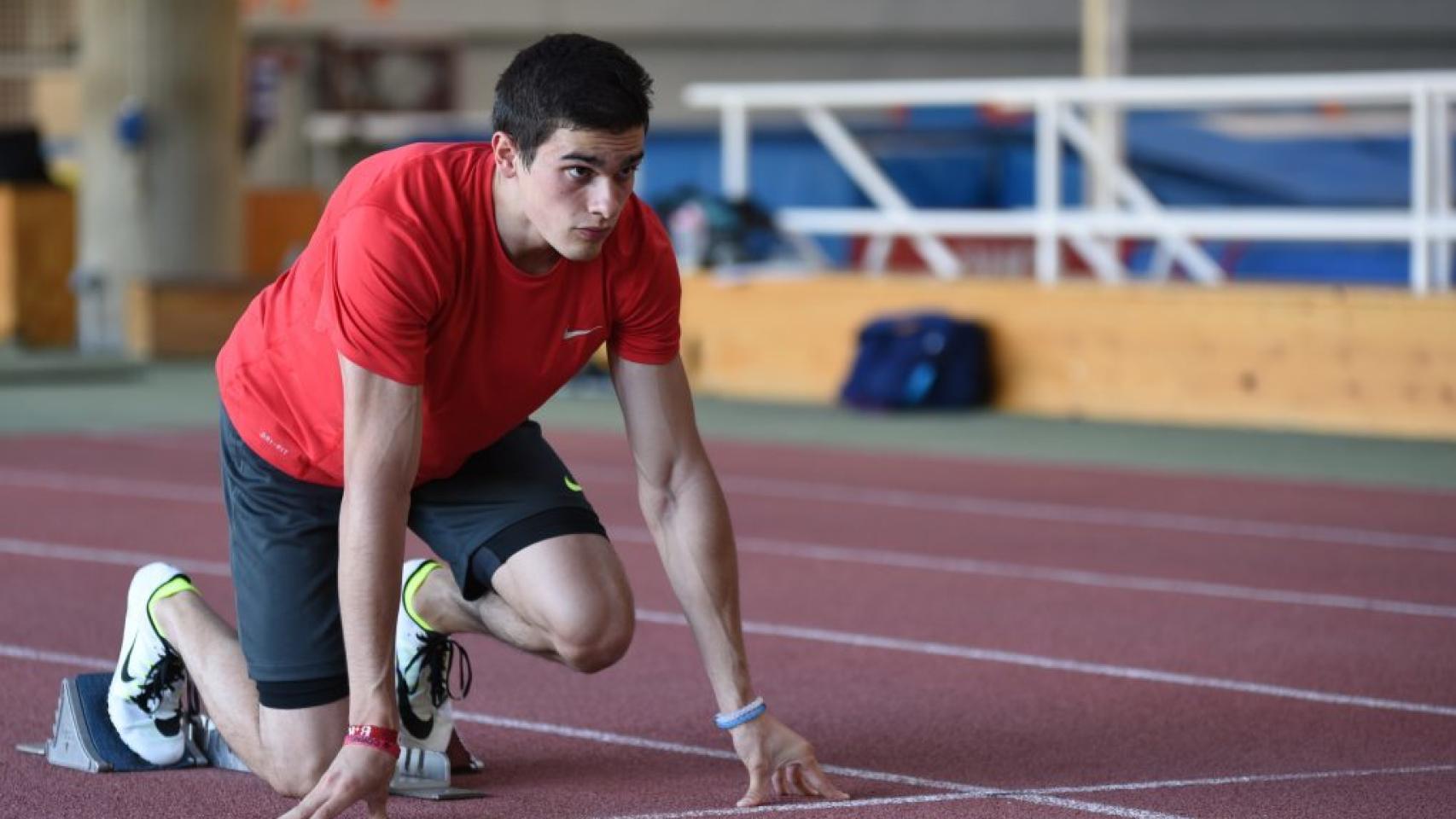 Bruno hortelano durante un entrenamiento en el CAR de Madrid.