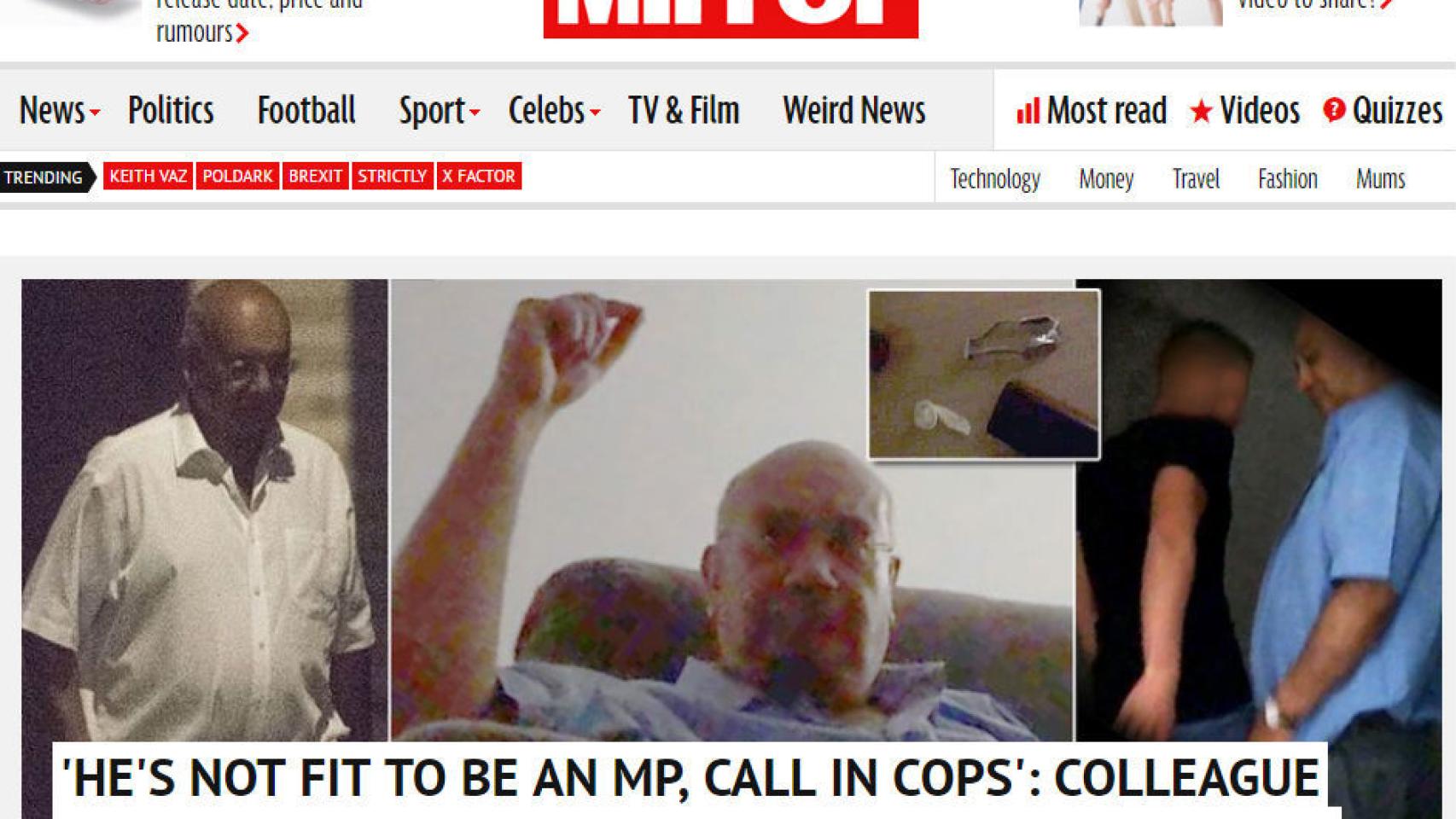 Imágenes del diputado Keith Vaz en su encuentro sexual.