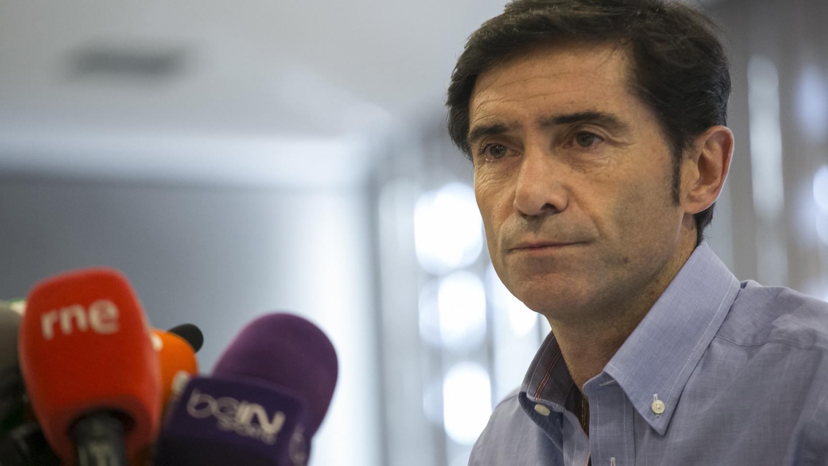 Marcelino, durante la rueda de prensa.