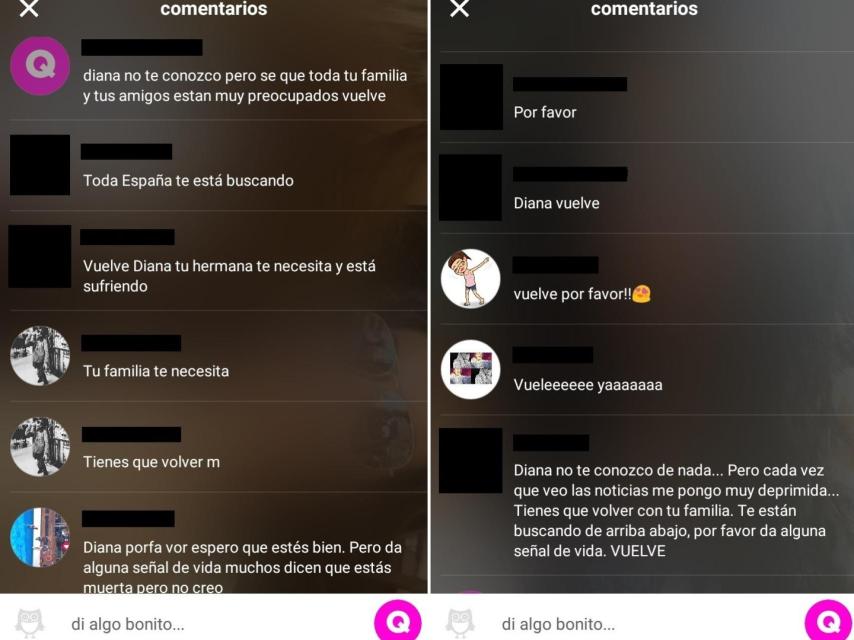 Algunos de los comentarios que le dejan a la joven en la red `Musical.ly´.