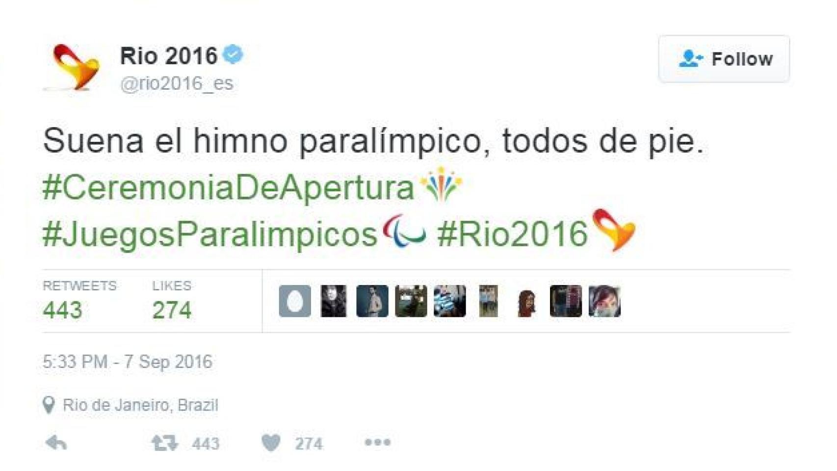 Pantallazo del tuit original.