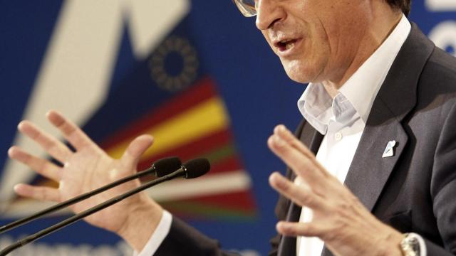 Alfonso Alonso durante un mitín