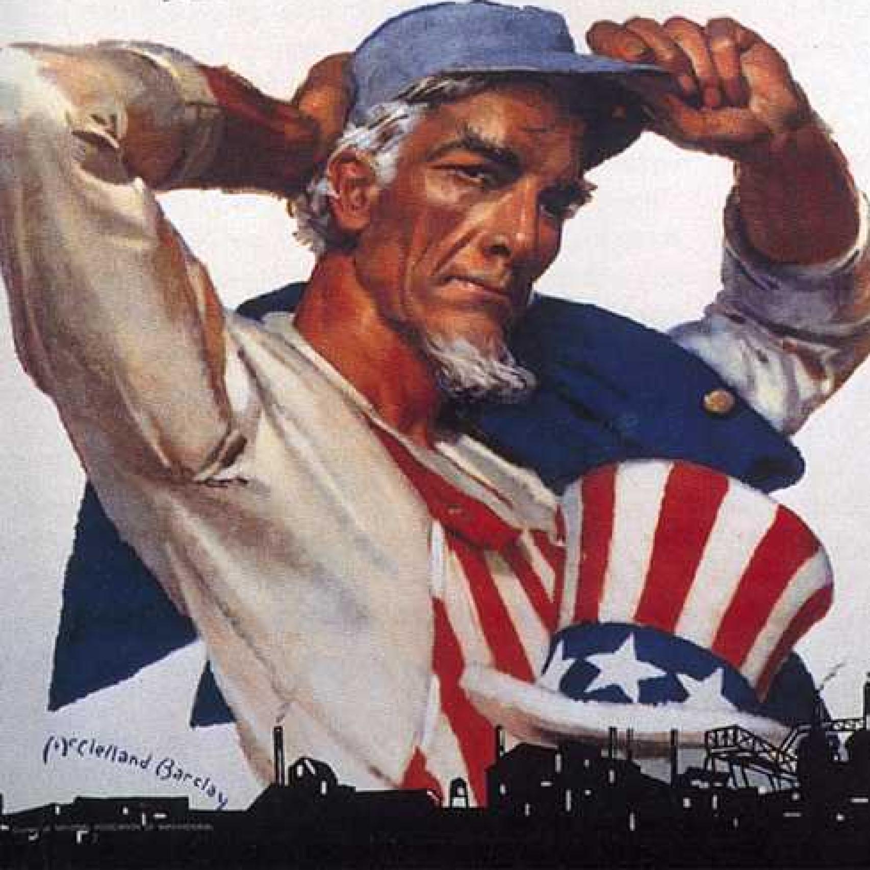 El Tío Sam también se pone el gorro de trabajo en este cartel propagandístico de la Segunda Guerra Mundial