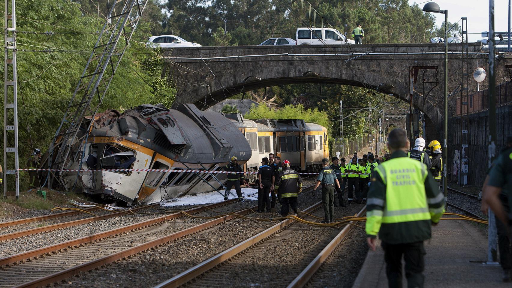 Descarrila un tren en Porriño (Galicia)