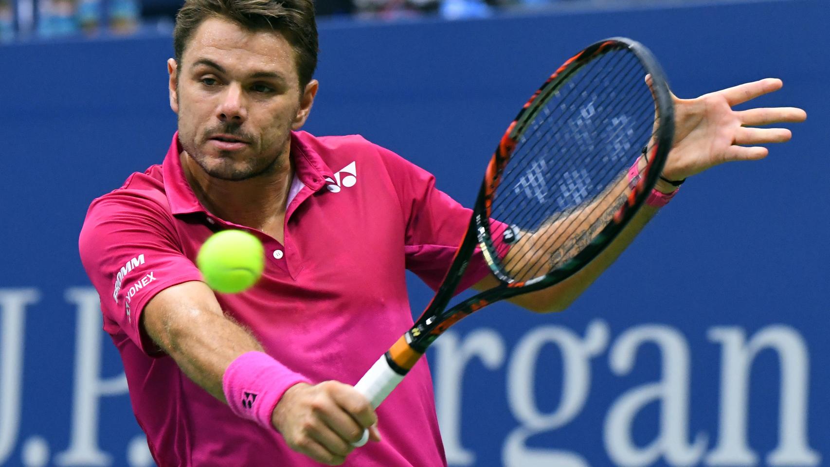 Wawrinka en un momento del partido contra el japonés Kei Nishikori.