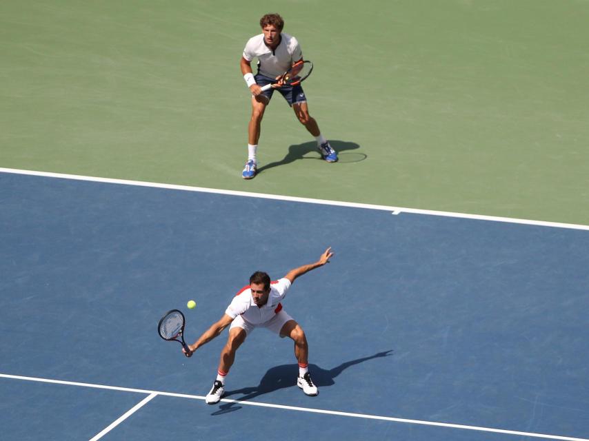 Pablo Carreño y Guillermo García López en la final del US Open.