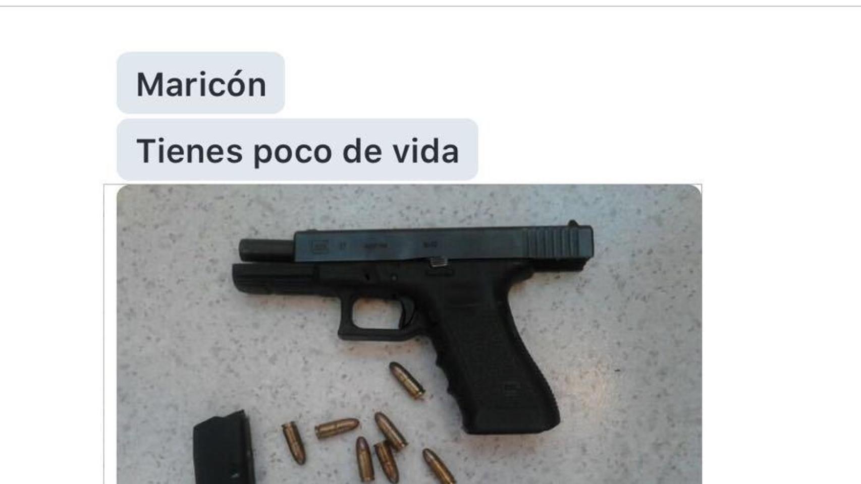 Captura de pantalla de Jesús Tomillero donde lo amenazan.