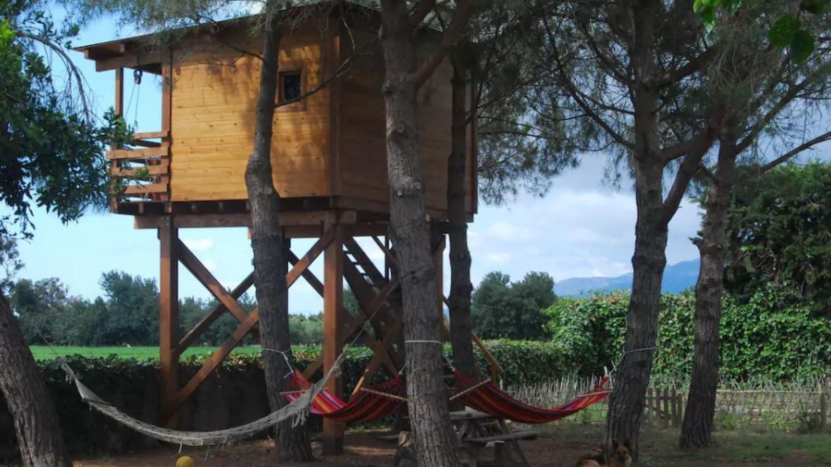 Cabaña en el árbol.