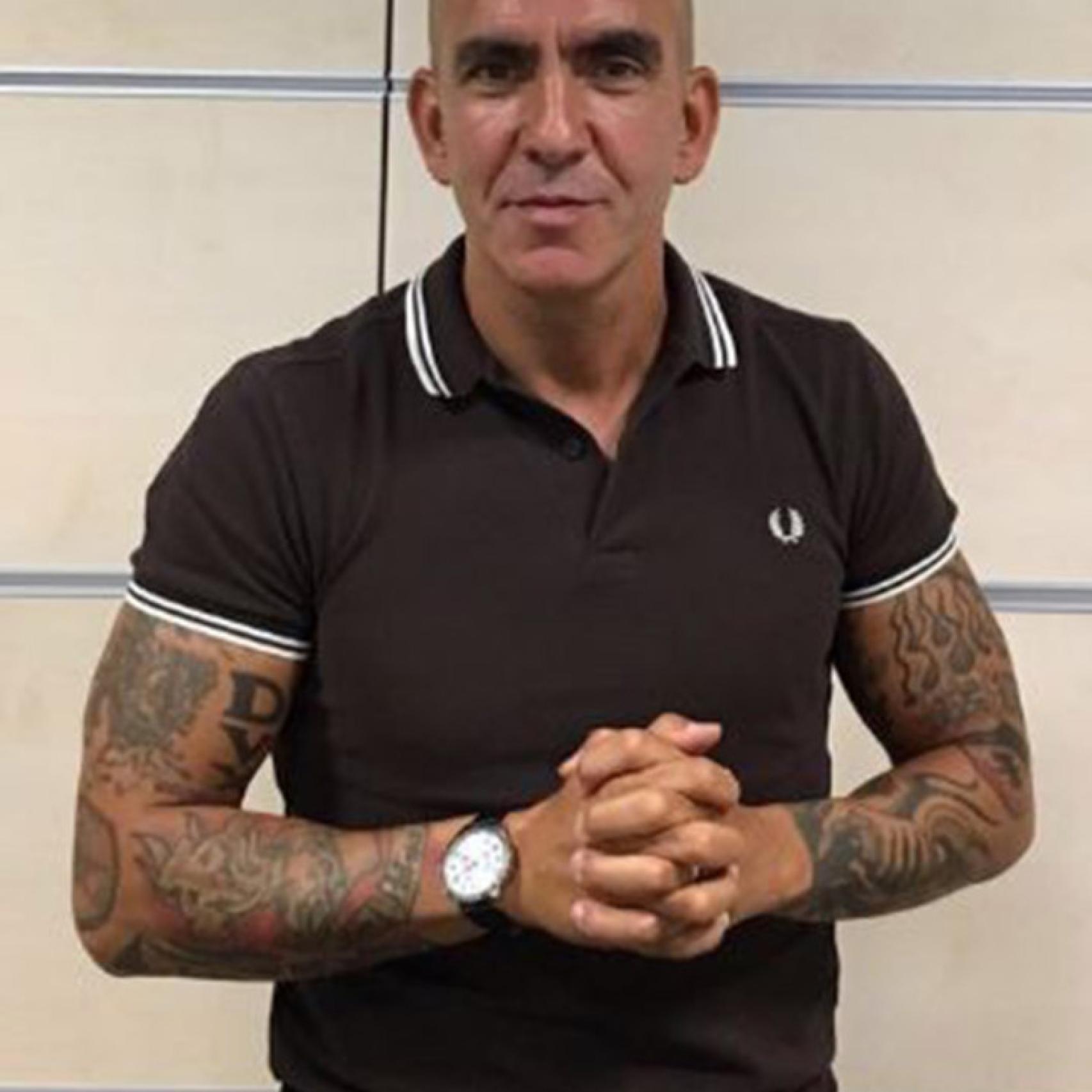 Paolo Di Canio, durante el programa. En su brazo derecho, el tatuaje.