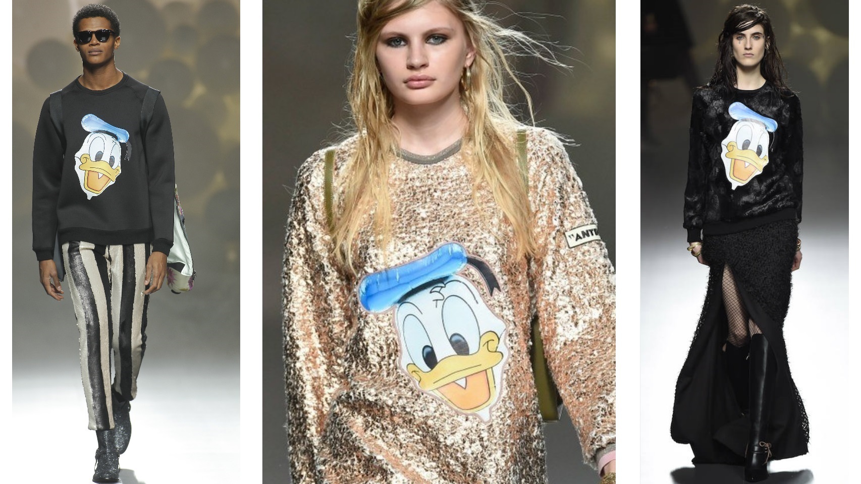 Distintas versiones de la sudadera del pato Donald, de Ana Locking.