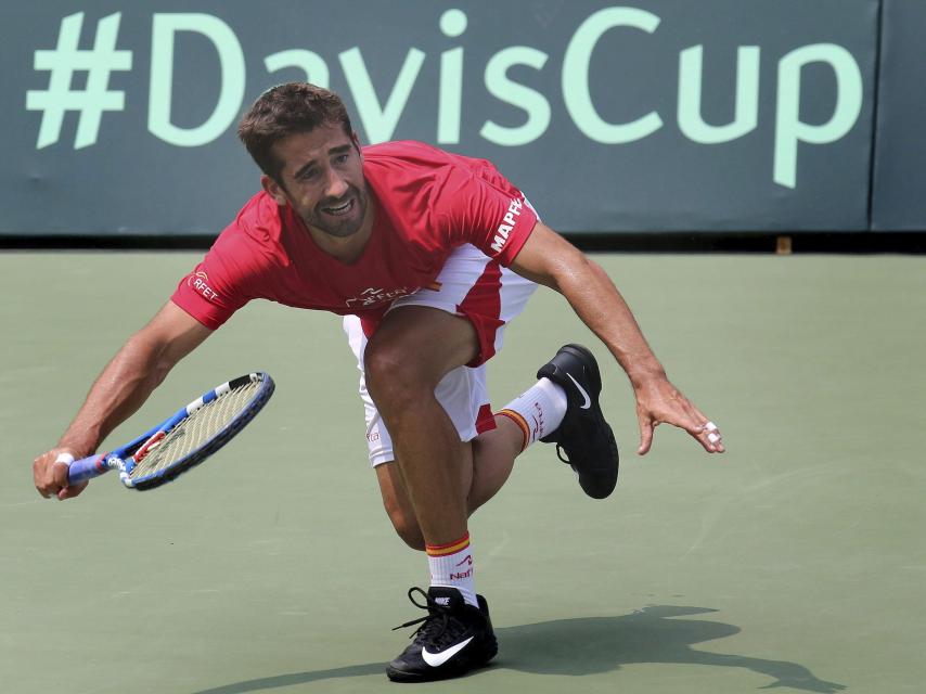 Marc López, durante el entrenamiento.