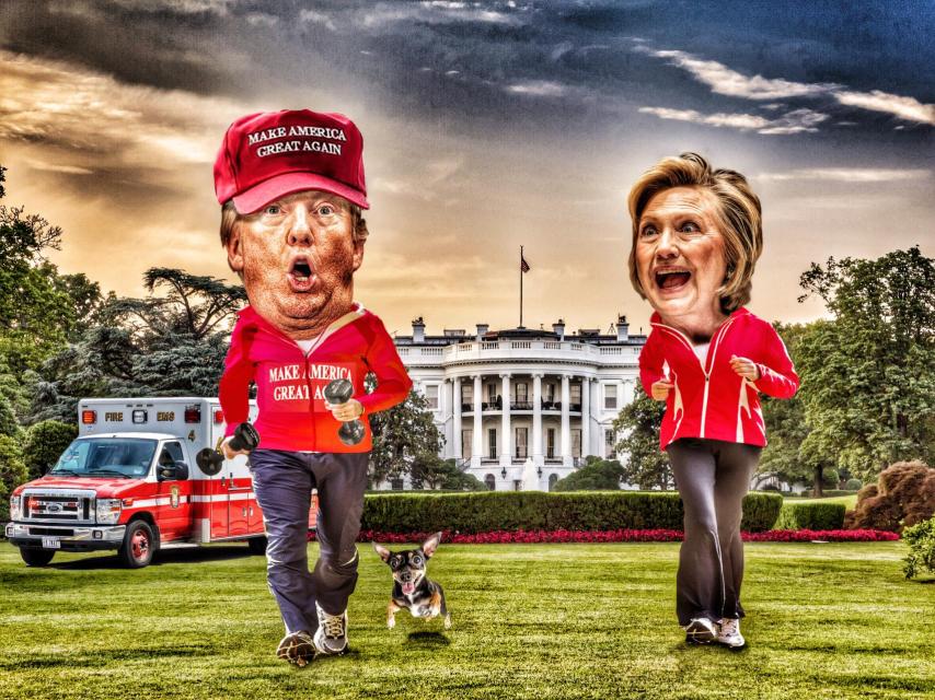 Trump y Clinton luchan por ver quién tiene una salud más robusta.