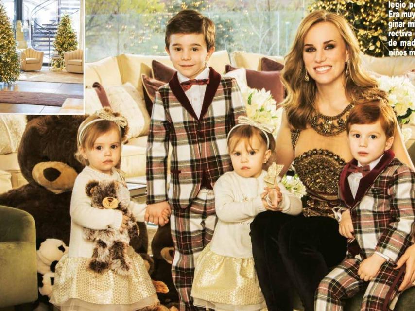 Linda Scaperotto junto a sus hijos posa para la revista Hola.