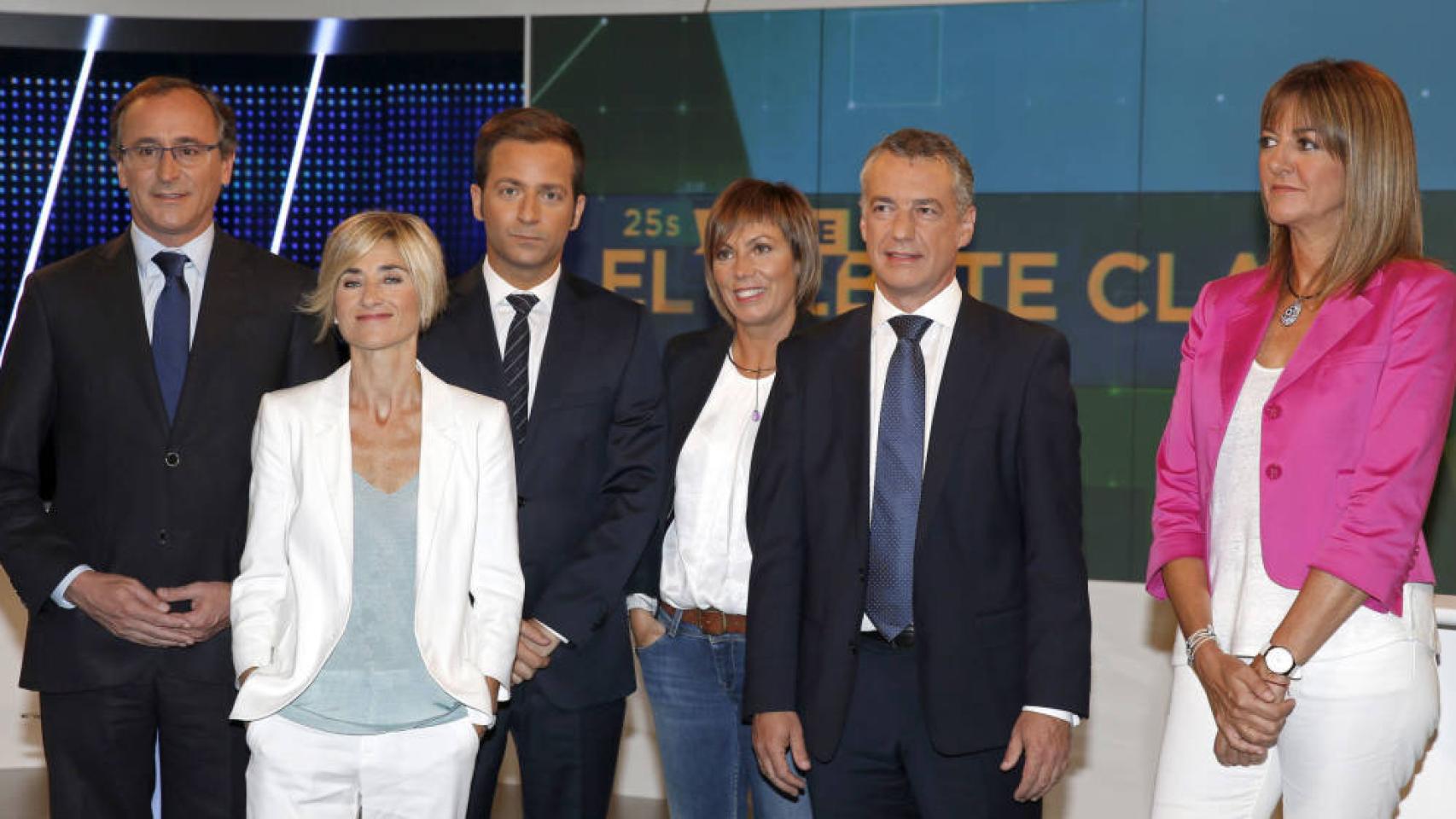 Los candidatos a la lehendakaritza, en el debate electoral de esta semana