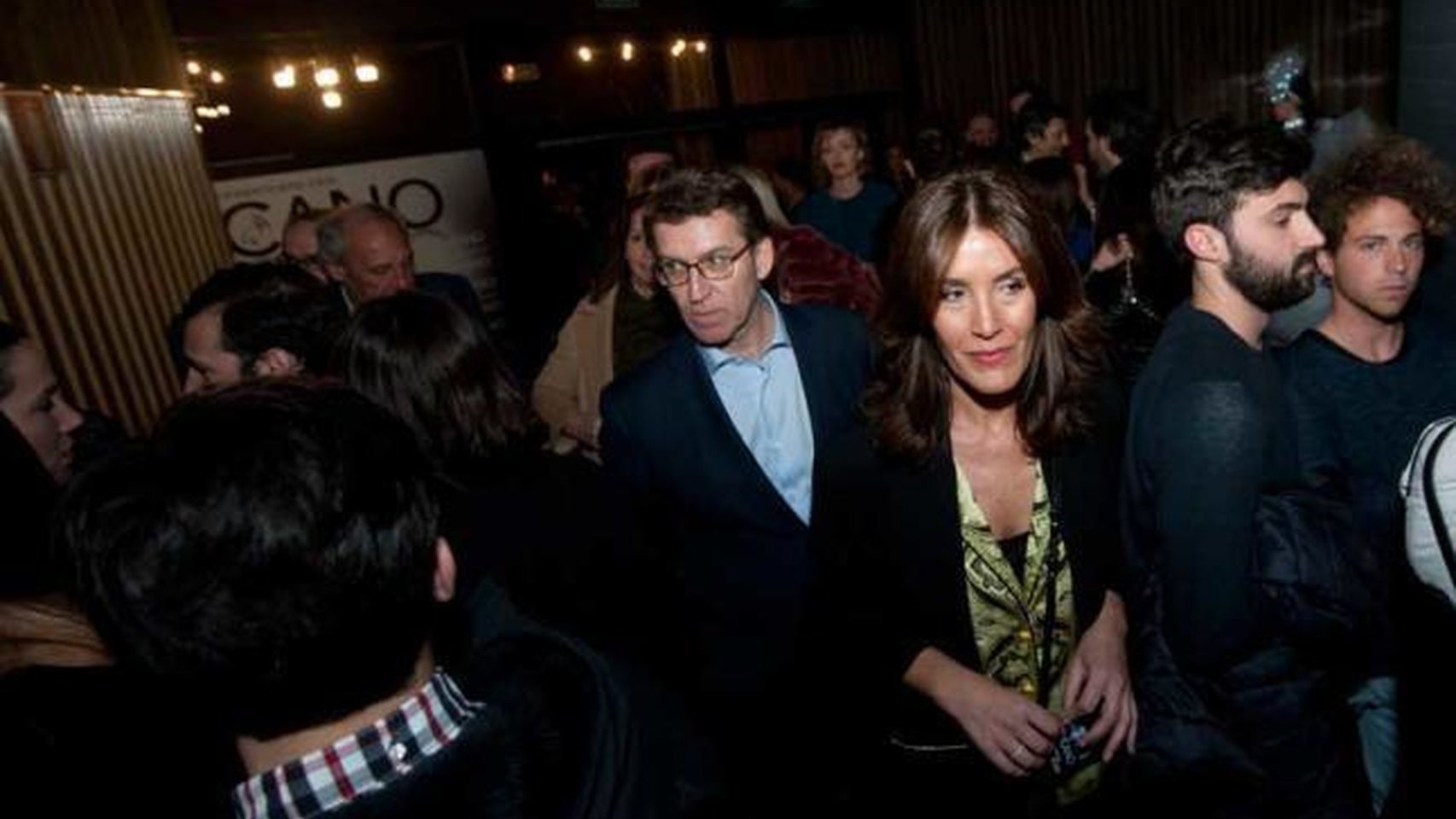 Feijóo y su novia durante un acto.