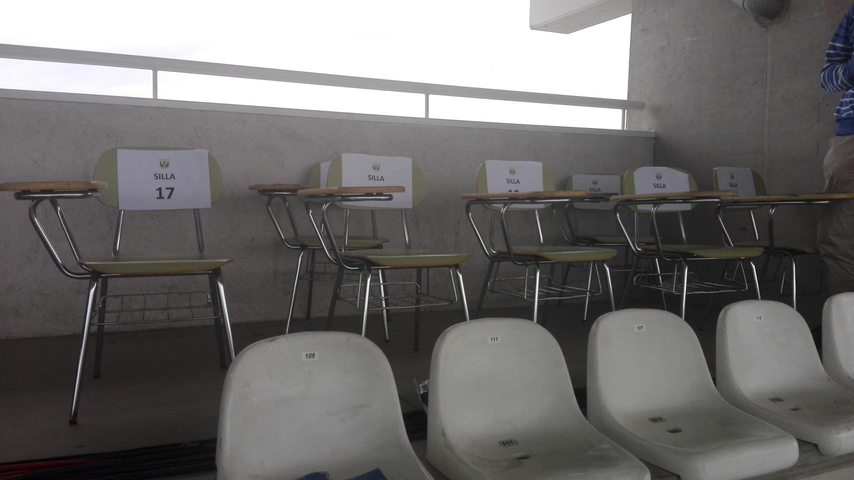 Zona de prensa de Butarque.