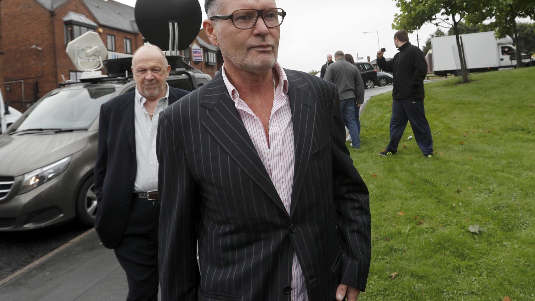 Paul Gascoigne, antes de llegar al juzgado.