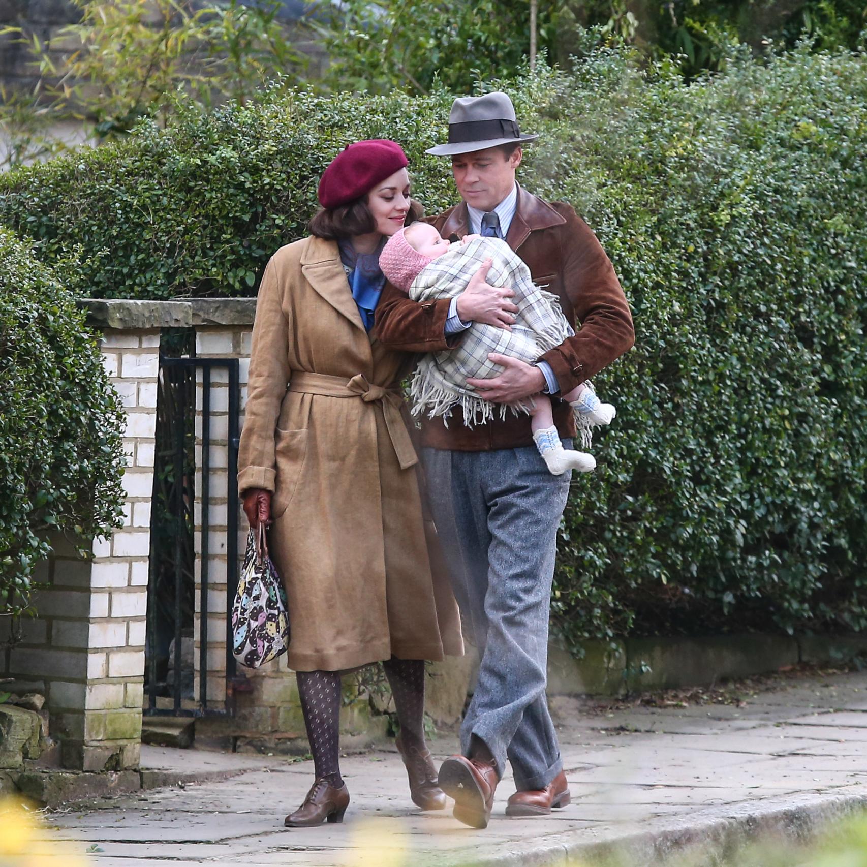 Marion Cotillard y Brad Pitt durante una escena de la película Aliados