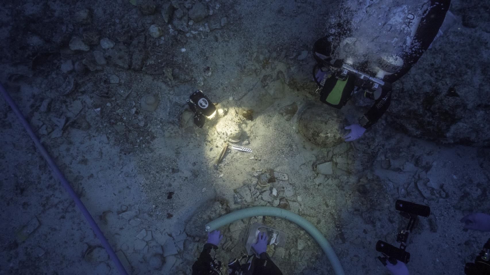 Restos del barco de Anticitera.