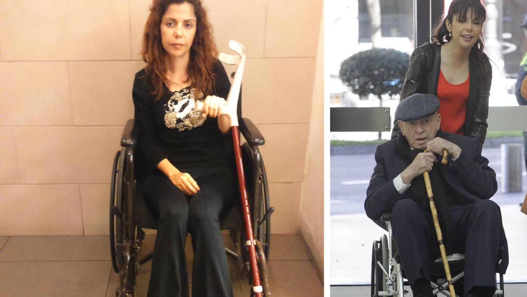 Gina González en la actualidad (izqda) y con Di Stefano en 2011 en Madrid