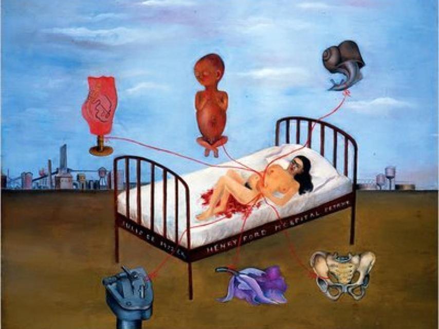 Henry Ford Hospital, la cama volando, por Frida Khalo, 1932.