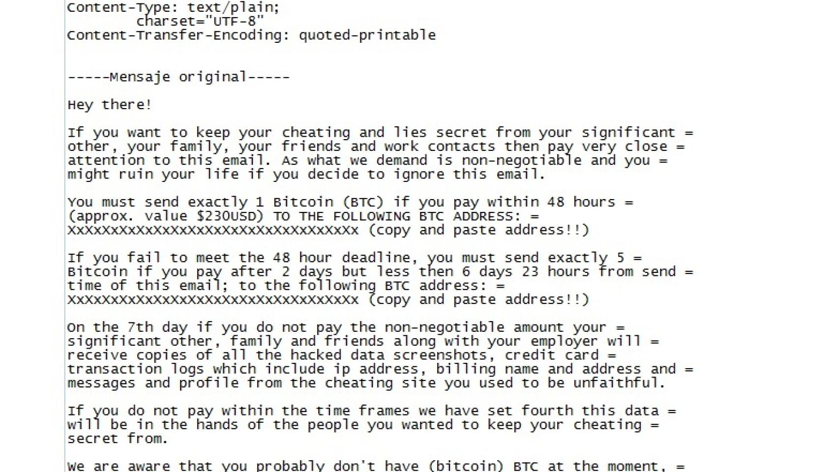 Otro de los correos investigados.