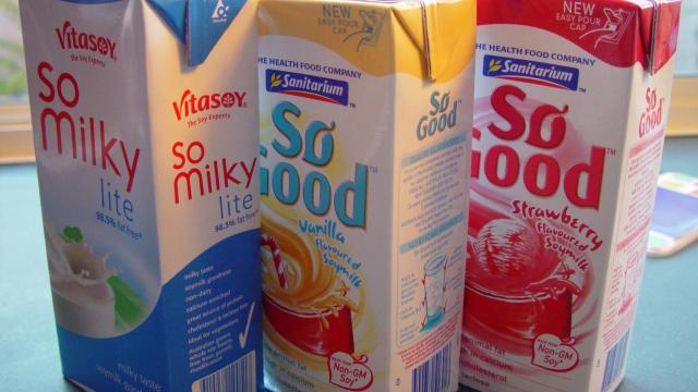 Cartones de leche de soja